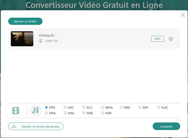 Convertir FLV en MP3 en ligne gratuitement