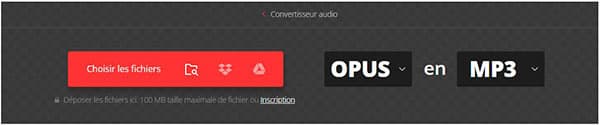 Convertir OPUS en MP3 en ligne gratuitement