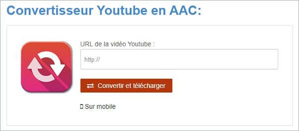 Convertir YouTube en AAC avec un convertisseur en ligne