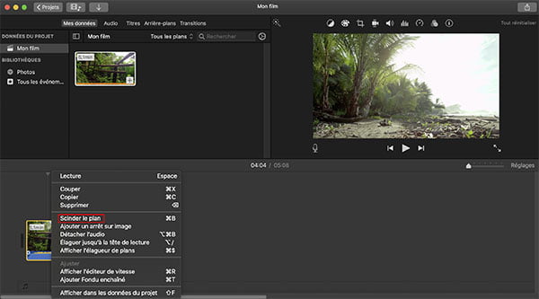 Couper une vidéo sur Mac avec iMovie