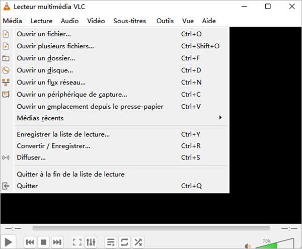 Lire un fichier vidéo ou disque avec VLC
