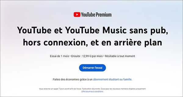 Convertisseur YouTube en MP3 : YouTube Premium