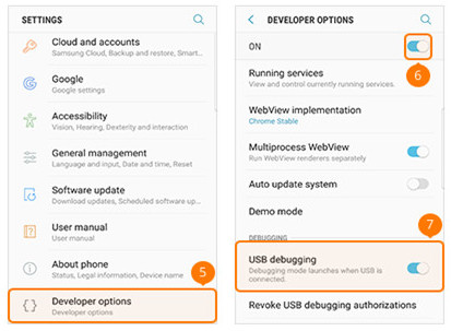 Activer le débogage USB sur Samsung Galaxy