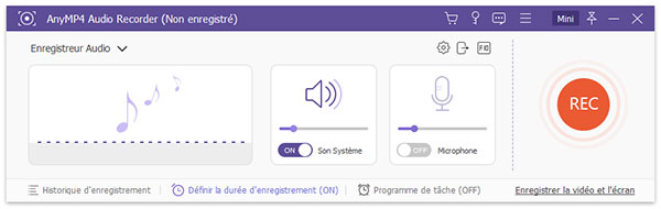 L'interface d'AnyMP4 Audio Recorder 