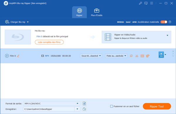 Importer le disque Blu-ray