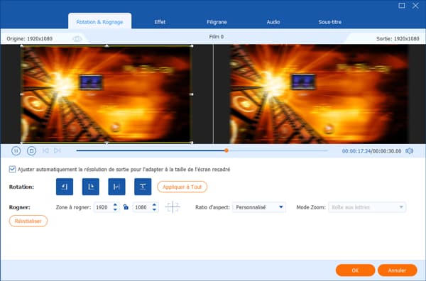 Modifier les effets vidéo Blu-ray