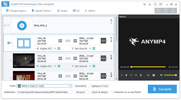 Importer DVD dans le logiciel