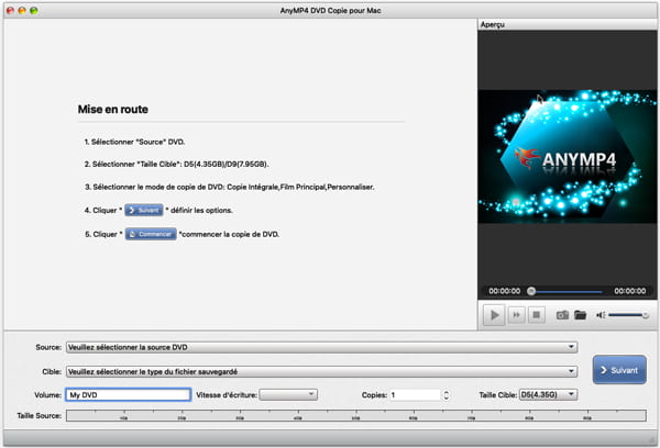 Interface de DVD Copie