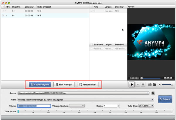 Sélectionner le mode de copier