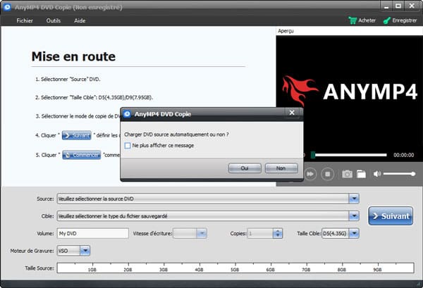 Interface de DVD Copie