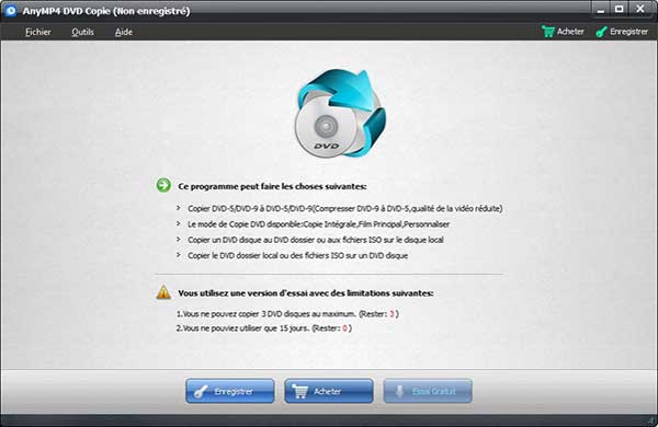 Interface de DVD Copie