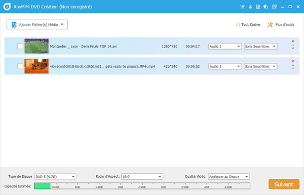 Ajouter les fichiers sur AnyMP4 DVD Créateur