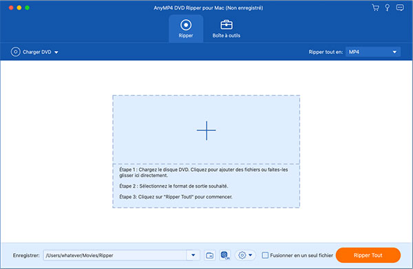 L'interface principale d'AnyMP4 DVD Ripper pour Mac