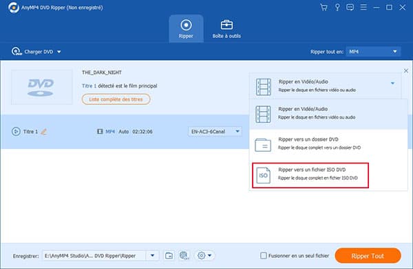 Ripper vers un fichier ISO DVD