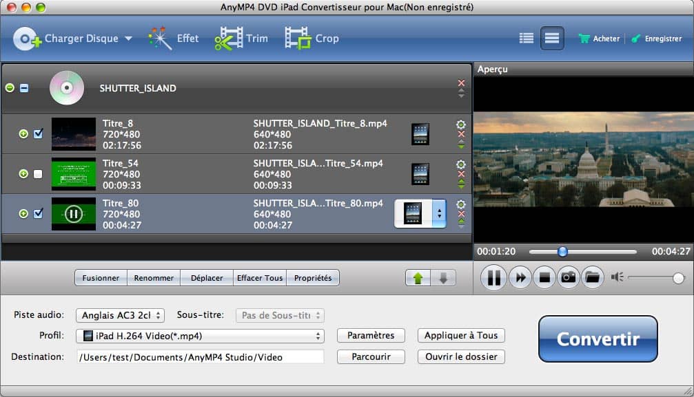 AnyMP4 DVD iPad Convertisseur pour Mac