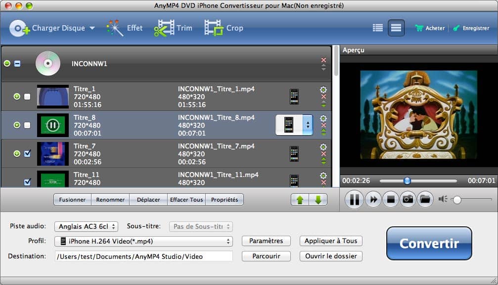 AnyMP4 DVD iPhone Convertisseur pour Mac