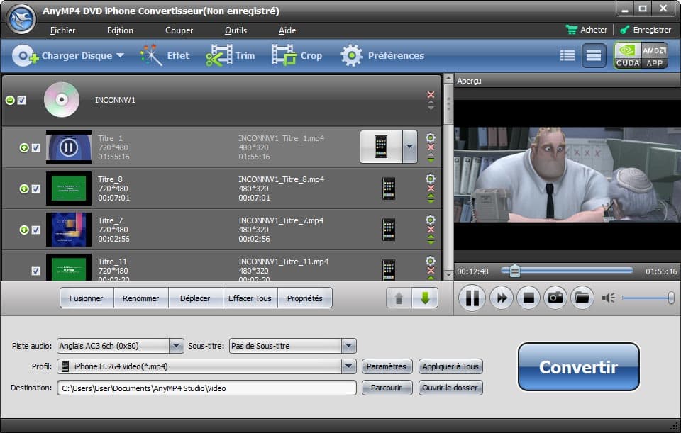 AnyMP4 DVD iPhone Convertisseur