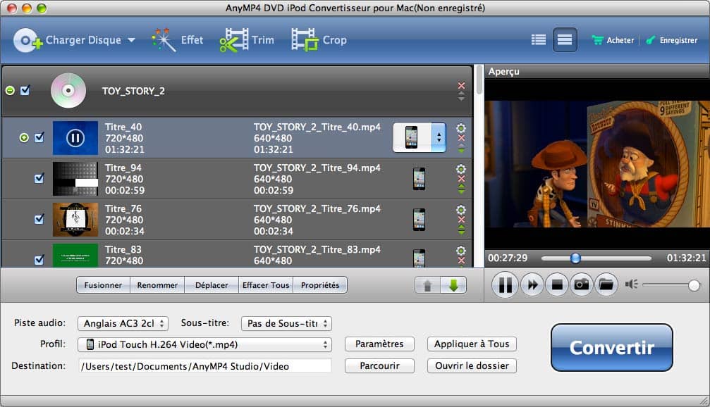 AnyMP4 DVD iPod Convertisseur pour Mac