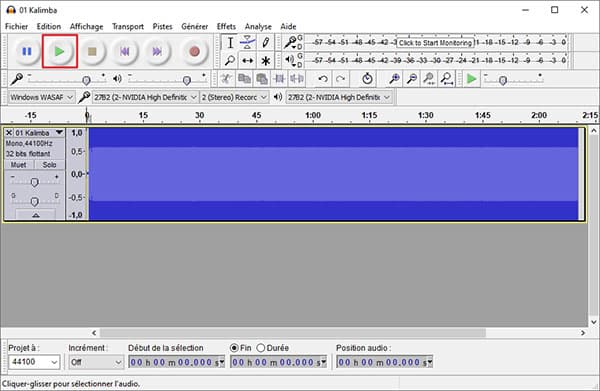 Lire des fichiers AUD dans Audacity