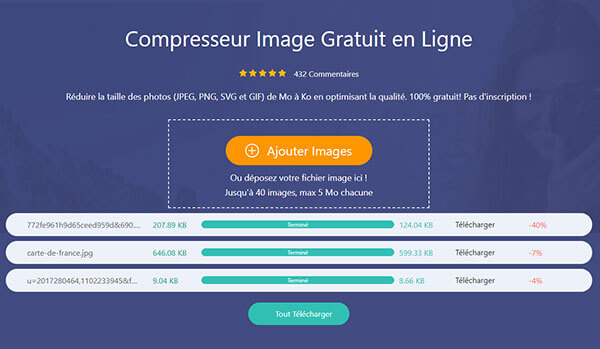 Redimensionner JPG avec AnyMP4 Compresseur Image Gratuit en Ligne