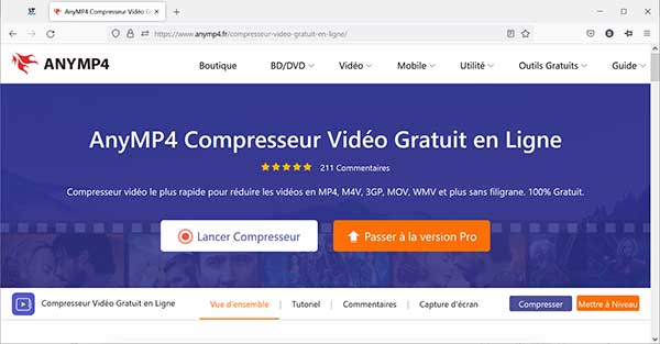 Importer la vidéo à compresser en ligne