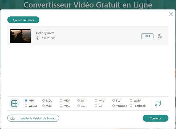 Convertir M2TS en AVI ou MP4 en ligne gratuitement