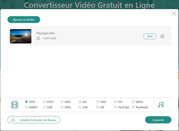 Convertir M4V en MP4 en ligne avec AnyMP4 Convertisseur Vidéo Gratuit