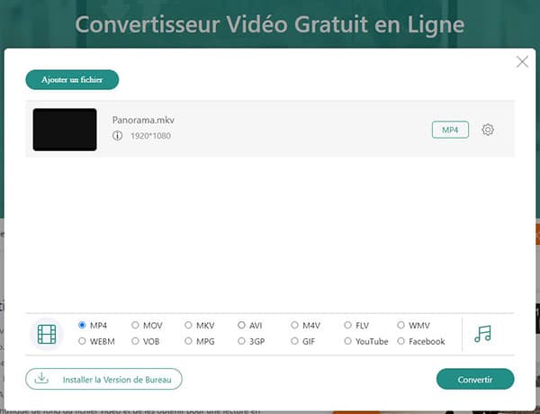 Convertir MKV en ligne