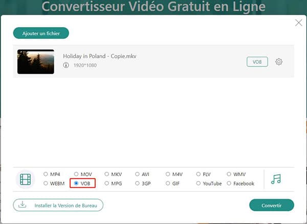 Convertir MKV en MOV avec AnyMP4 convertisseur vidéo gratuit en ligne