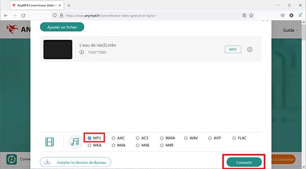 Convertir MKV en MP3 en ligne gratuitement
