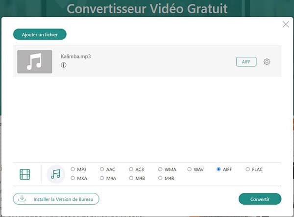 Convertir MP3 en AIFF en ligne