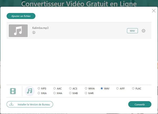 Convertir YouTube vers WAV