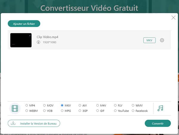 Convertir MP4 en MKV en ligne