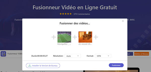 Fusionner des vidéos MP4 en ligne