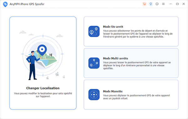 Interface de iPhone GPS Spoofer