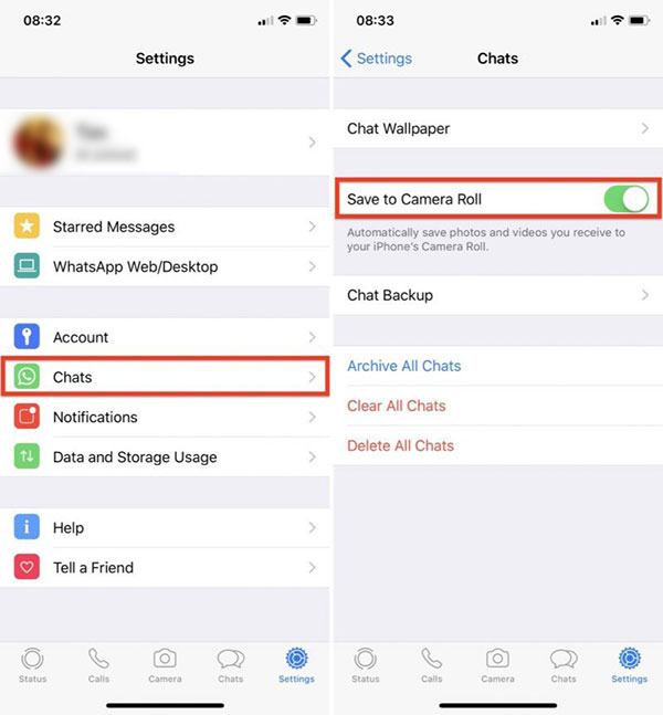 Enregistrer automatiquement les photos WhatsApp sur iPhone