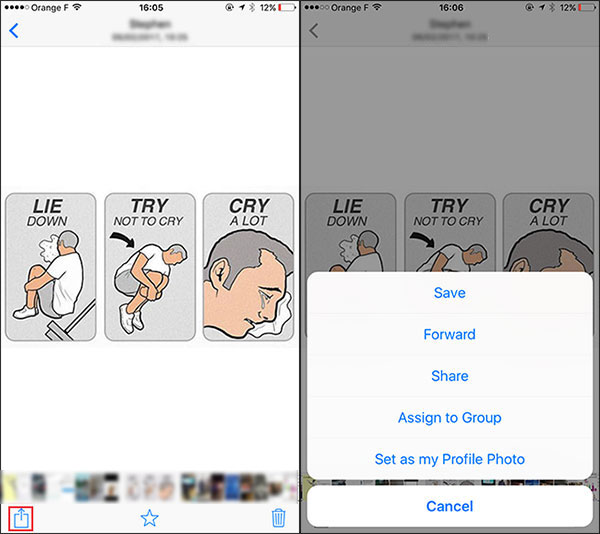 Enregistrer manuellement les photos WhatsApp sur iPhone