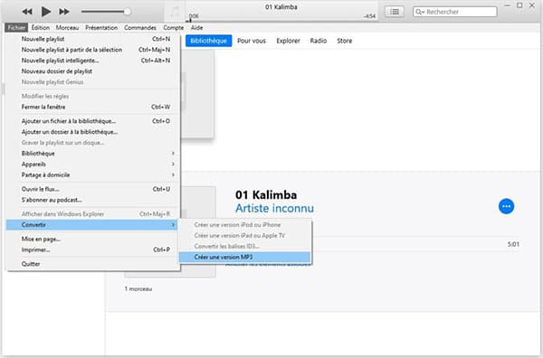 Convertir M4P en MP3 avec iTunes