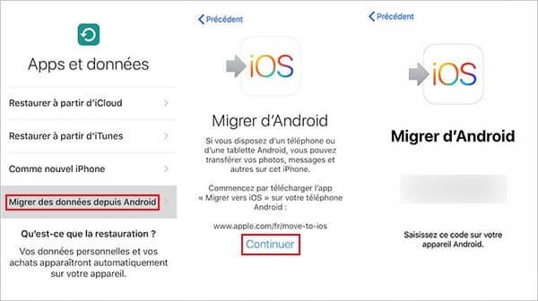 Migrer vers iOS sur iPhone