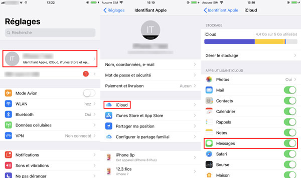 Transférer des SMS iPhone vers PC par iCloud