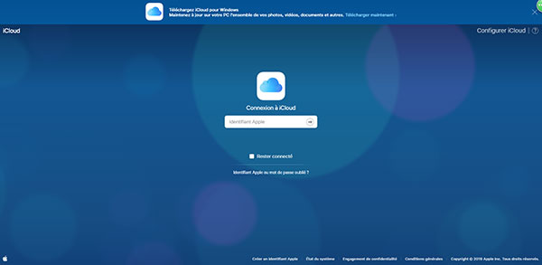 Se connecter au compte iCloud