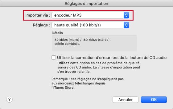 Sélectionner Encodeur MP3 sur Musique