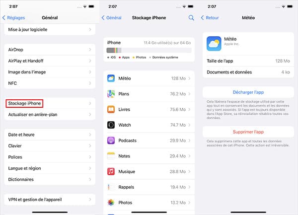 Nettoyer iPhone - Supprimer le cache des applications