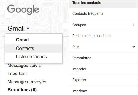 Transférer des contacts iPhone vers Android avec Gmail