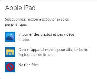 Transférer des fichiers iPad vers PC via Windows