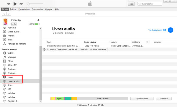 Transférer des ebooks iPhone vers PC via iTunes