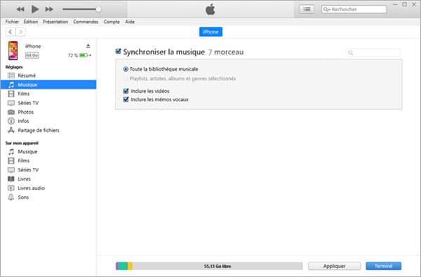 Transfert de Dictaphone iPhone vers PC avec iTunes