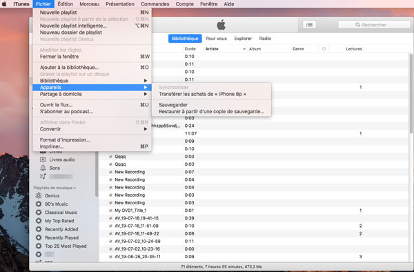 Transférer de la musique iPhone vers Mac avec iTunes