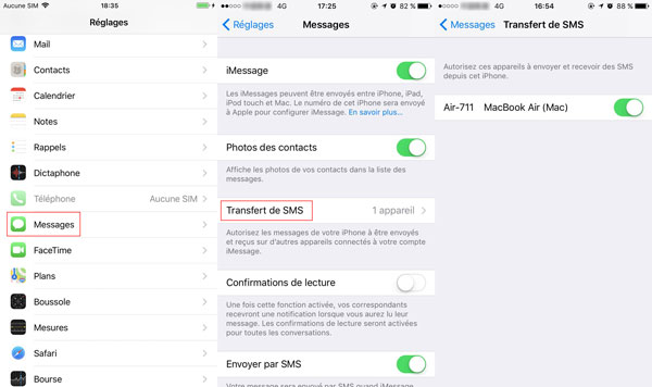 Transférer des SMS iPhone vers Mac par Transfert de SMS