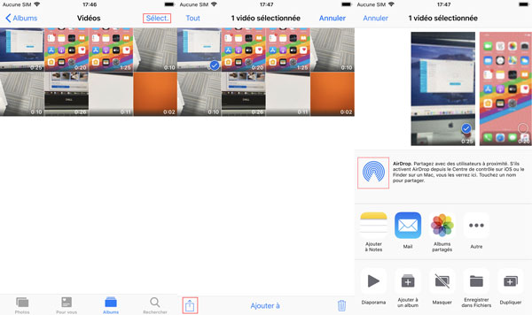 Transférer des vidéos iPhone vers Mac avec AirDrop